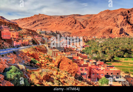 Panorama of Tinghir city in Morocco Stock Photo