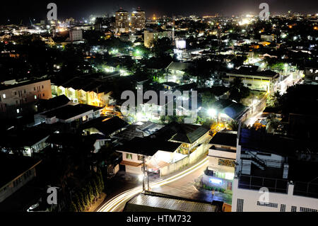 The skyline of Cebu City at night, the “second city” of the Philippines. It is one of the most popular destination in the Philippines with the busiest Stock Photo