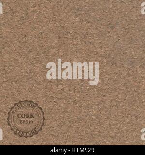 Fine grain cork realistic texture, vector illustration. Stock Vector