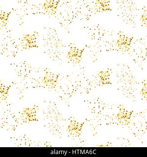Gold shimmer placer seamless vector pattern. Stock Vector
