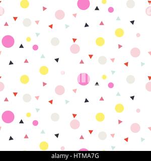 Seamless vector border pink triangles. Hand drawn Boho style pattern ...