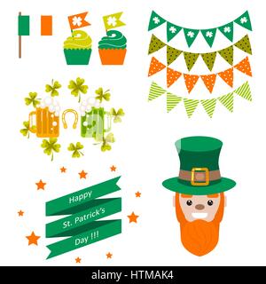 Saint Patricks day party vector objects. Stock Vector