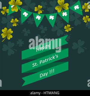 Happy St. Patricks day vector greeting illustration. Stock Vector