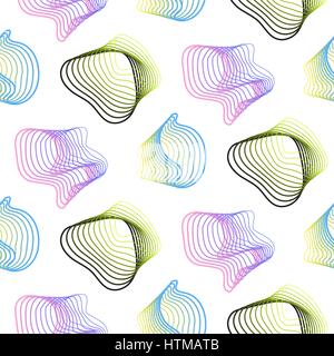 Abstract spiral lines vector seamless pattern. Stock Vector
