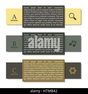 Set elements of infographics in three different colors, vector illustration. Stock Vector