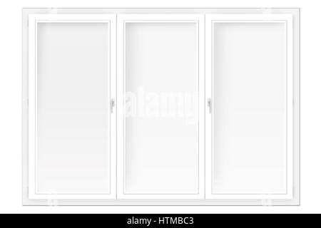 three-leaved window isolated on the white background Stock Photo