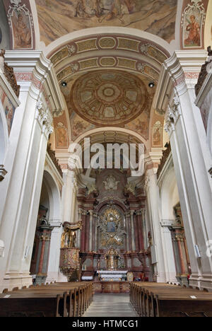 Interior of Annunciation Church in Chojnice, Pomorskie, Poland Stock Photo