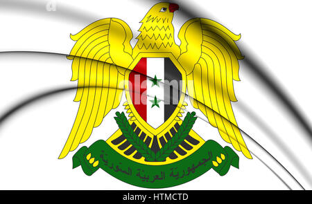 Syria Coat of Arms. 3D Illustration. Stock Photo