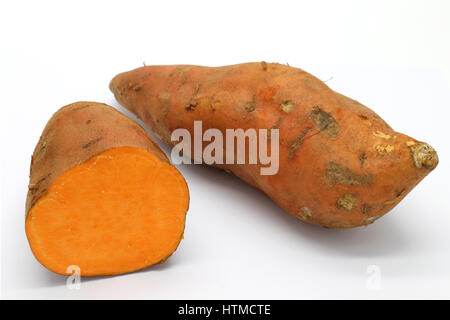 Sweet potatoes on white isolated background Stock Photo