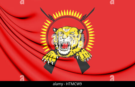 3D Flag of Tamil Eelam. 3D Illustration. Stock Photo
