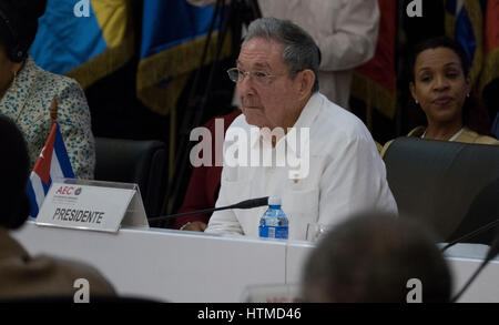 Havana, Cuba. March 10th 2017 - Cuban President Raul Castro at the Opening of the 22nd Meeting of the Association of Caribbean States Ministerial Coun Stock Photo
