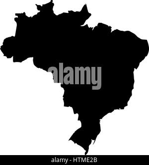 Map of Brazil. High detailed vector silhouette Stock Vector