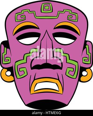 Tribal mask icon cartoon Stock Vector
