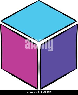 Cube icon cartoon Stock Vector