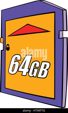 64 GB SD memory card icon cartoon Stock Vector