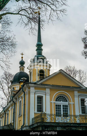 Church in  Tsarskoye selo, Pushkin, Saint  Petersburg Stock Photo