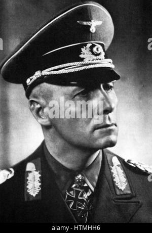 General Johanness Eugen Rommel (1891-1944) popularly known as The Desert Fox was a German Field Marshal of World War 11. He earned the respect of both his own troops and the enemies he fought. Stock Photo