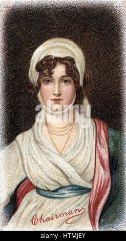Sarah Siddons (born Kemble - 1755-1831). English tragic actress, eldest child of actor-manager Roger Kemble (1722-1802). Chromolithograph based on portrait by Thomas Gainsborough c1783 soon after Mrs Siddons' first London success Stock Photo