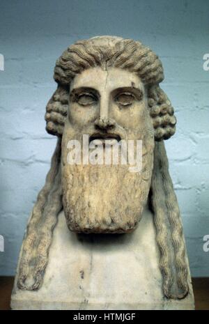 Dionysius, Greek god of wine (Bacchus in Roman pantheon). Bust Stock Photo