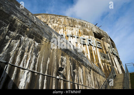 In Audinghen, near Calais, the Battery Todt was a huge bunker with coastal artillery. Stock Photo