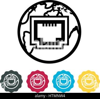 LAN Internet Icon Illustration as EPS 10 File. Stock Vector