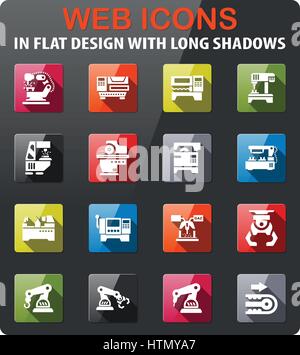 Milling machine icons set flat vector isolated Stock Vector Image & Art ...