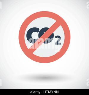 CO2. Single flat icon on white background. Vector illustration. Stock Vector