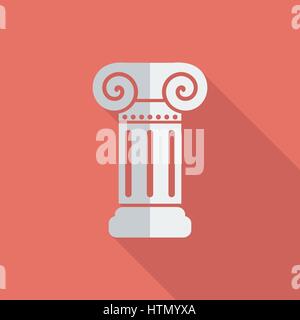 Column icon. Flat vector related icon with long shadow for web and mobile applications. It can be used as - logo, pictogram, icon, infographic element Stock Vector