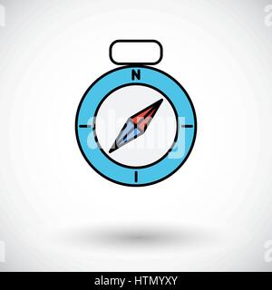 Compass. Flat icon on the white background for web and mobile applications. Vector illustration. Stock Vector