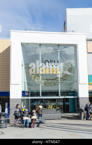 Into Derby shopping centre in Derby, UK Stock Photo