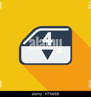 Window lock icon. Flat vector related icon with long shadow for web and mobile applications. It can be used as - logo, pictogram, icon, infographic el Stock Vector