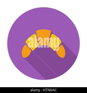 Croissant. Single flat color icon. Vector illustration. Stock Vector