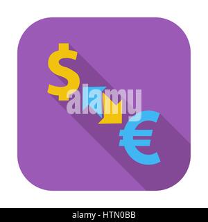 Currency exchange. Single flat color icon. Vector illustration. Stock Vector