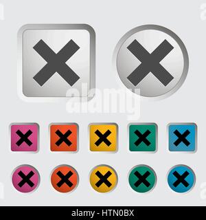 Delete button. Single icon. Vector illustration. Stock Vector