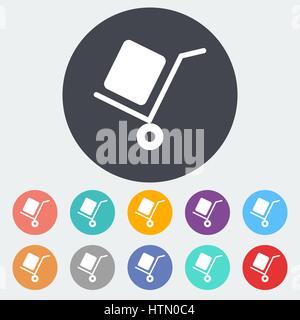 Delivery. Single flat icon on the circle. Vector illustration. Stock Vector