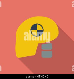 Dummy head for crash test icon. Flat vector related icon with long shadow for web and mobile applications. It can be used as - logo, pictogram, icon,  Stock Vector