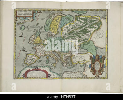 Map of Europe 2 by Abraham Ortelius Stock Photo