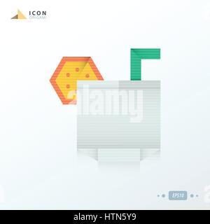 paper orange juice icon flat Stock Vector