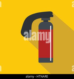 Gas cylinder icon. Flat illustration of gas cylinder vector icon for web isolated on yellow background Stock Vector