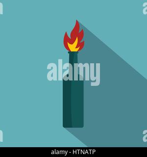 Fire bottle icon. Flat illustration of fire bottle vector icon for web isolated on baby blue background Stock Vector