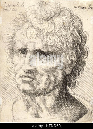 Wenceslas Hollar Man With Thick Short Curly Hair Stock Photo