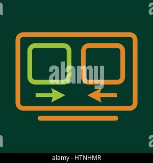 Computer translation icon. Outline illustration of computer translation vector icon for web Stock Vector