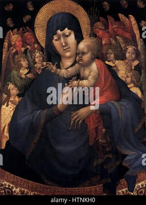 Virgin And Child Surrounded By Angels By Jean Fouquet C 1454 Old virgin-and-child-surrounded-by-angels-by-jean-fouquet-c-1454-old