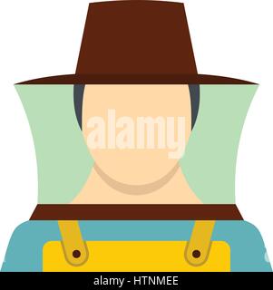 Beekeeper icon in flat style isolated on white background vector illustration Stock Vector