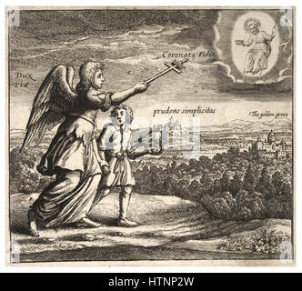 Wenceslas Hollar - The angelic guide (State 3) Stock Photo
