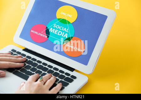 Social Media Worldwide Diagram Concept Stock Photo