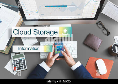 Cloud Storage Data Backup Transfer Concept Stock Photo