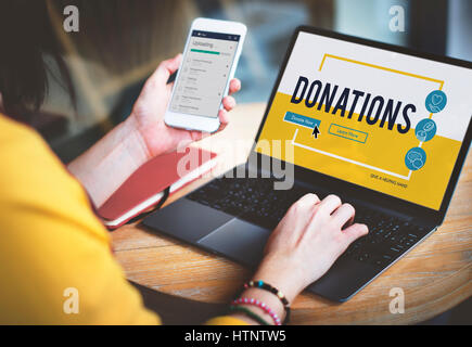 Charity Donation Icons Graphic Concept Stock Photo