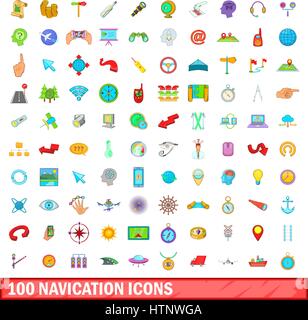 100 navigation icons set, cartoon style Stock Vector Image & Art - Alamy
