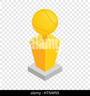 Award tennis ball trophy cup isometric icon Stock Vector